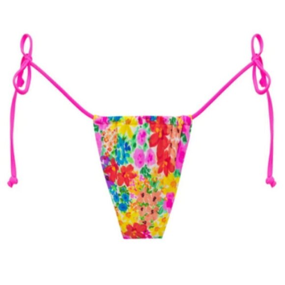 💕FOR LOVE AND LEMONS Yasmin String Bikini Bottom Watercolor Floral Print S NWT - Picture 7 of 13